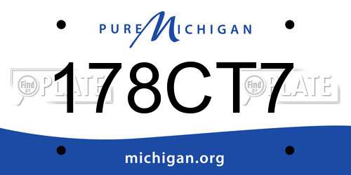 178CT7 Michigan License Plate