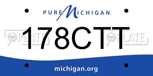 178CTT Michigan License Plate