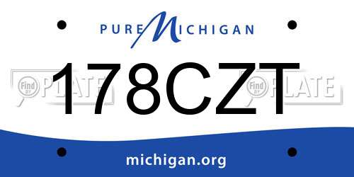 178CZT Michigan License Plate