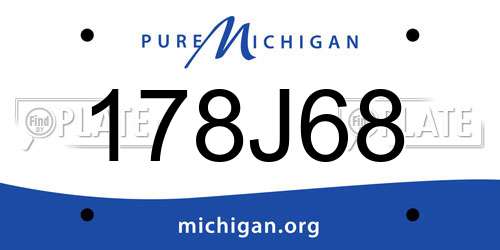 178J68 Michigan License Plate