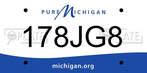 178JG8 Michigan License Plate