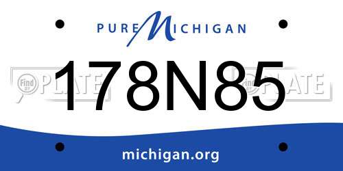 178N85 Michigan License Plate