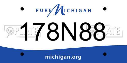 178N88 Michigan License Plate