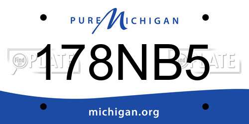 178NB5 Michigan License Plate