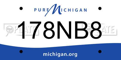 178NB8 Michigan License Plate