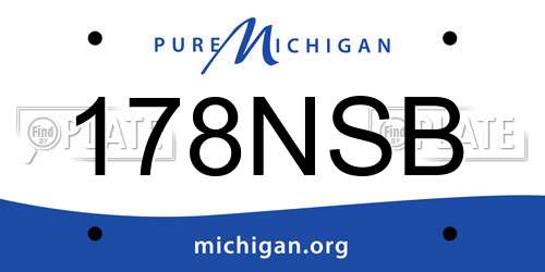 178NSB Michigan License Plate