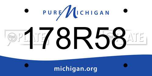 178R58 Michigan License Plate