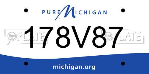 178V87 Michigan License Plate