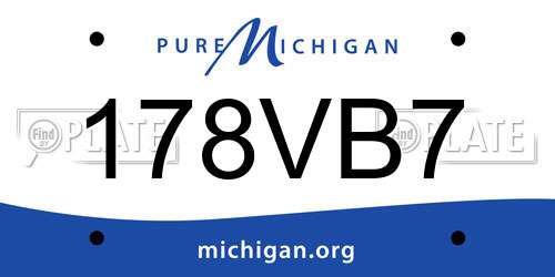 178VB7 Michigan License Plate