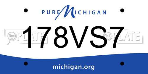 178VS7 Michigan License Plate