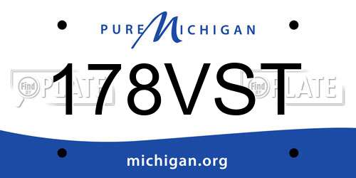 178VST Michigan License Plate
