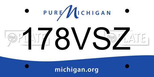 178VSZ Michigan License Plate