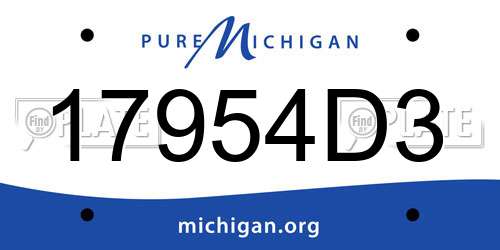 17954D3 Michigan License Plate