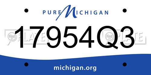 17954Q3 Michigan License Plate