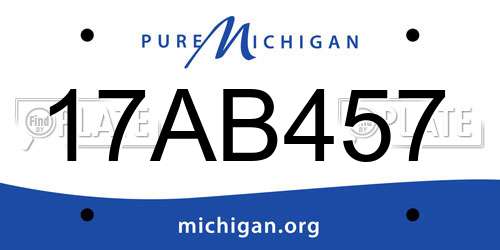 17AB457 Michigan License Plate