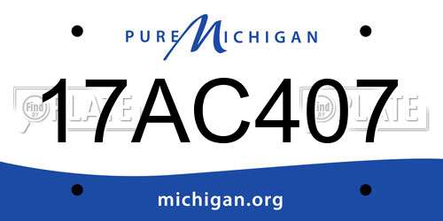 17AC407 Michigan License Plate