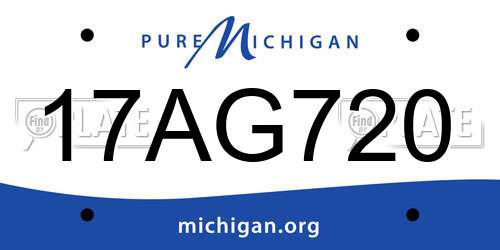 17AG720 Michigan License Plate