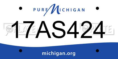 17AS424 Michigan License Plate