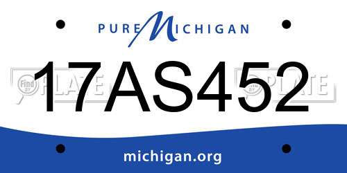 17AS452 Michigan License Plate