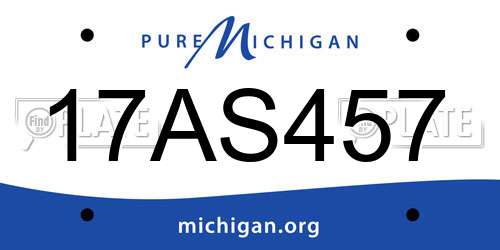 17AS457 Michigan License Plate