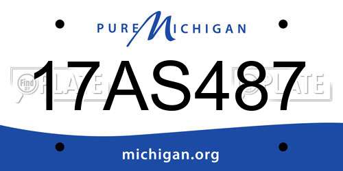 17AS487 Michigan License Plate