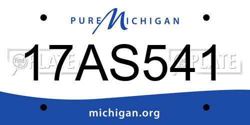17AS541 Michigan License Plate