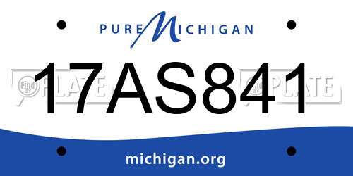 17AS841 Michigan License Plate