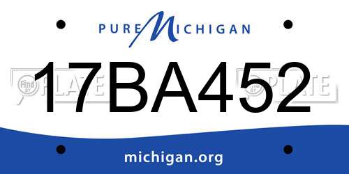 17BA452 Michigan License Plate