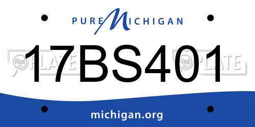 17BS401 Michigan License Plate