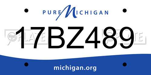 17BZ489 Michigan License Plate