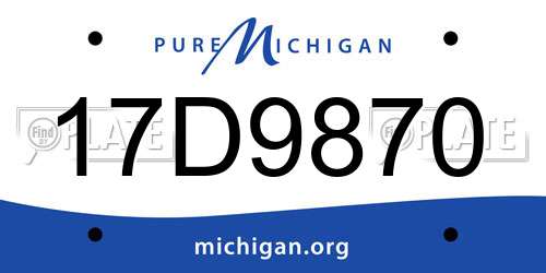 17D9870 Michigan License Plate