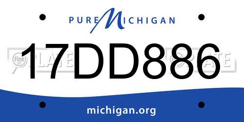 17DD886 Michigan License Plate