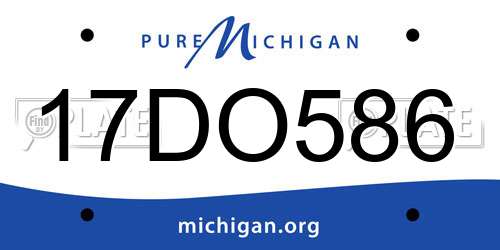 17DO586 Michigan License Plate