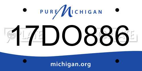 17DO886 Michigan License Plate