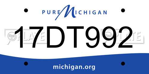 17DT992 Michigan License Plate
