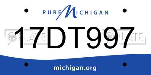 17DT997 Michigan License Plate