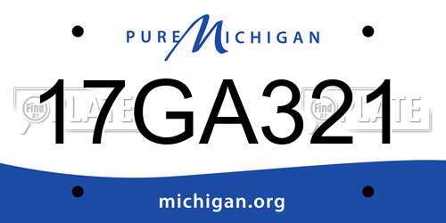 17GA321 Michigan License Plate