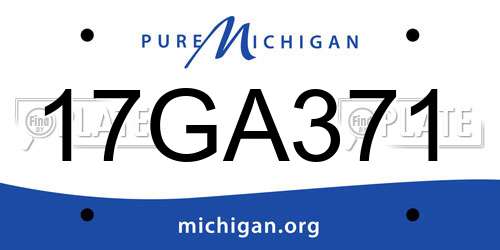 17GA371 Michigan License Plate