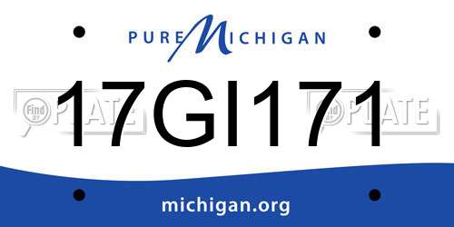 17GI171 Michigan License Plate
