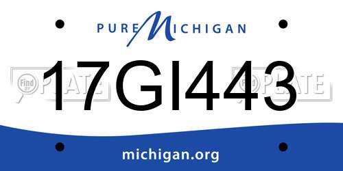 17GI443 Michigan License Plate