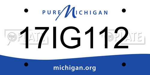 17IG112 Michigan License Plate