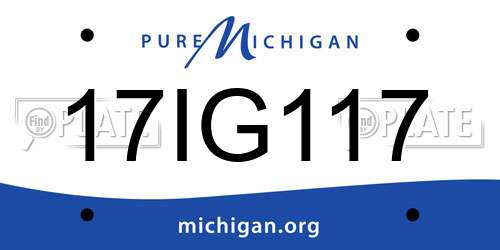 17IG117 Michigan License Plate