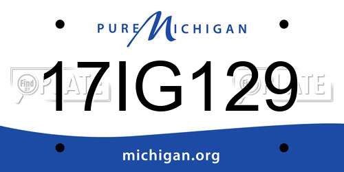 17IG129 Michigan License Plate