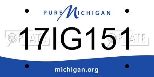 17IG151 Michigan License Plate