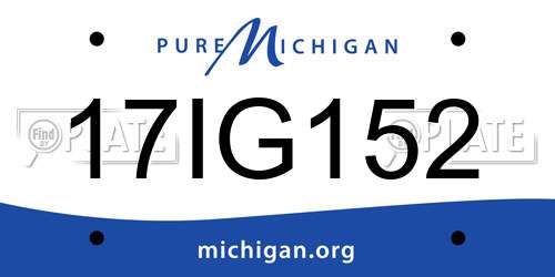 17IG152 Michigan License Plate
