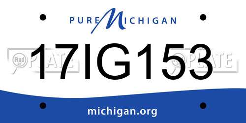 17IG153 Michigan License Plate