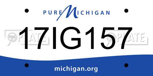17IG157 Michigan License Plate