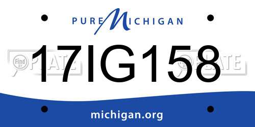 17IG158 Michigan License Plate