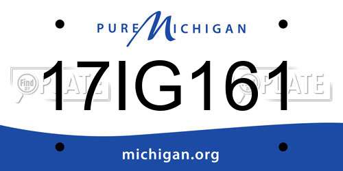 17IG161 Michigan License Plate
