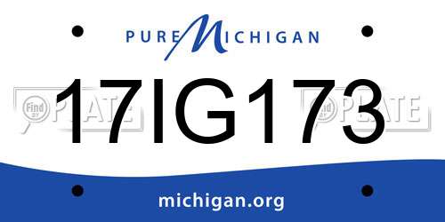 17IG173 Michigan License Plate